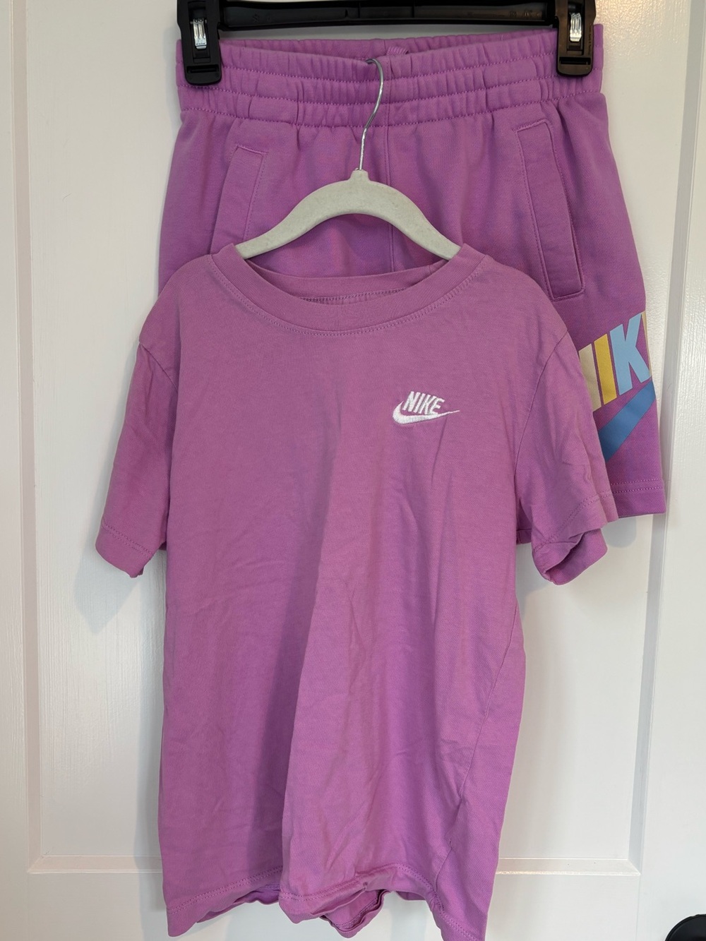 Sold together: Nike Big kids French Terry Shorts and top set